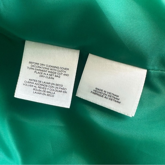 Albert Nipon Emerald Green Classic Embellished Blazer Jacket Size 14 - Picture 6 of 7